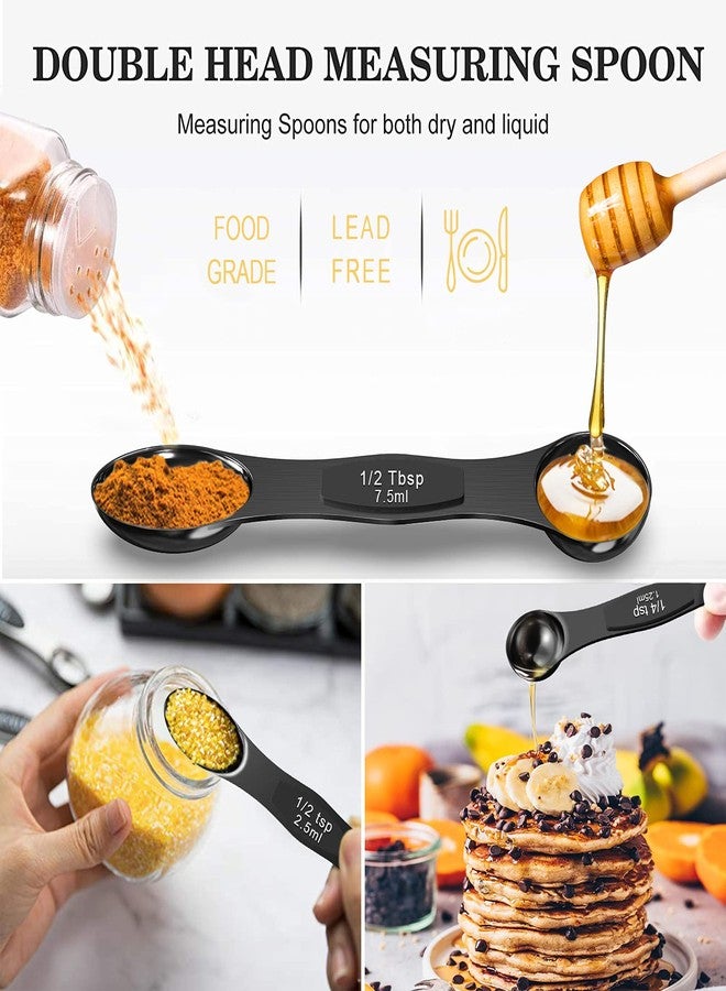 Wildone 21 Piece Black Measuring Cups & Spoons, Includes 7 Stainless Steel Measuring Cups, 8 Double Sided Measuring Spoons, 1 Leveler & 5 Mini Spoons - Image 5